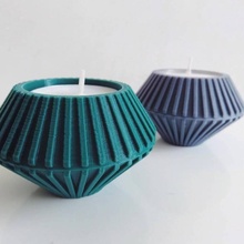 ribbled tealightholder & garden tealight cozy 3d print model - Mito3D