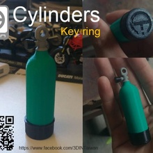 Zylinder Schlüssel Ring Mode Zubehör Tauchen 3d print model - Mito3D