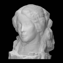 retrato escultor esposa escanear cabeza madera 3d print model - Mito3D