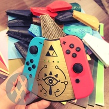 ergonomic joycon grip light pipes gadgets & electronics nintendo controller functional games gaming hd videogames icon pipe template smooth switch portable zelda triforce comfort slim shiekah rumble 3d print model - Mito3D