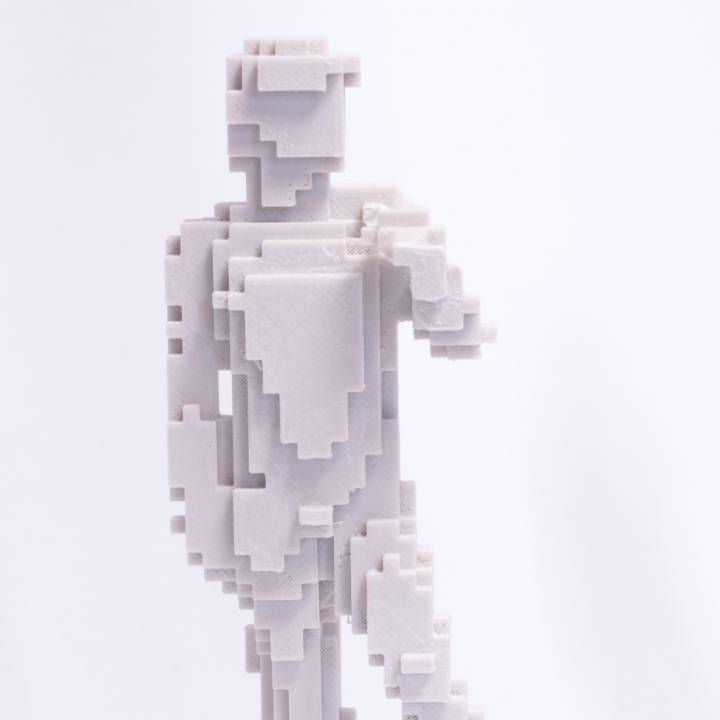 David 16 bits ventilateur art Michel Ange pixel voxel 3D print model - Mito3D