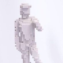 david 16 bits ventilador arte Michelangelo pixel voxel 3d print model - Mito3D
