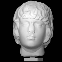 masculino retrato escanear cabeza escultura mármol antinoo 3d print model - Mito3D
