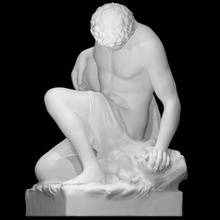 sta morendo Gladiatore scansione scultura calcolo marmo Parigi maschio 3d print model - Mito3D