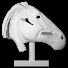 trojan fragmento Varredura cabeça escultura bronze cavalo contemporâneo 3d print model - Mito3D