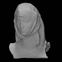 portrait grunya sukhareva scan face figure head woman aluminium 3d print model - Mito3D
