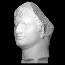 portrait domitien analyse buste tête sculpture marbre empereur fragment 3d print model - Mito3D