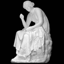 statue calliope scan female sculpture marble seated muse 3d print model - Mito3D