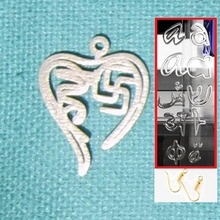 personalised diwali hindi heart earring jewellery personalized 3d print model - Mito3D