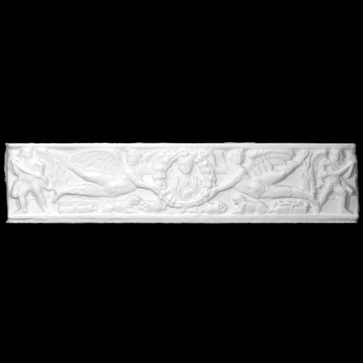 Marmor Sarkophag Panel Scan Skulptur Girlande 3D print model - Mito3D