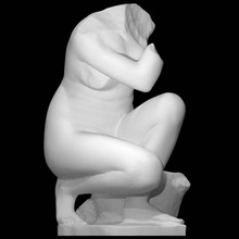 agachado afrodite Varredura escultura cupido figura completa 3d print model - Mito3D