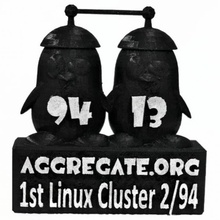 sc13 aggregateorg uk 20th year refrigerator magnet & garden tux linux pc cluster supercomputer 3d print model - Mito3D