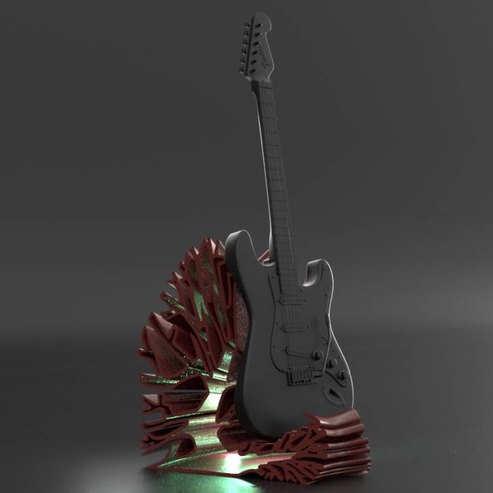 stand electric acoustic guitar education wasp largeprint 3D print model - Mito3D