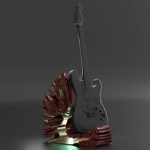 ayakta durmak elektrik akustik gitar Eğitim yaban arısı büyük baskı 3d print model - Mito3D