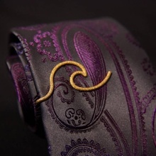 onda prendedor gravata moda acessórios presente joalheria 3d print model - Mito3D