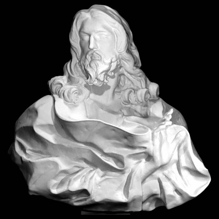 kurtarıcı Mundi taramak büst Hıristiyanlık heykel mermer din Bernini İsa Salvator mundi 3D print model - Mito3D