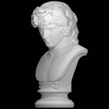 portrait antineux Dionysos analyse sculpture marbre couronne 3d print model - Mito3D