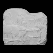 parthenon frieze north xv 51-52-53 scan soldier horse relief chariot charioteer 3d print model - Mito3D