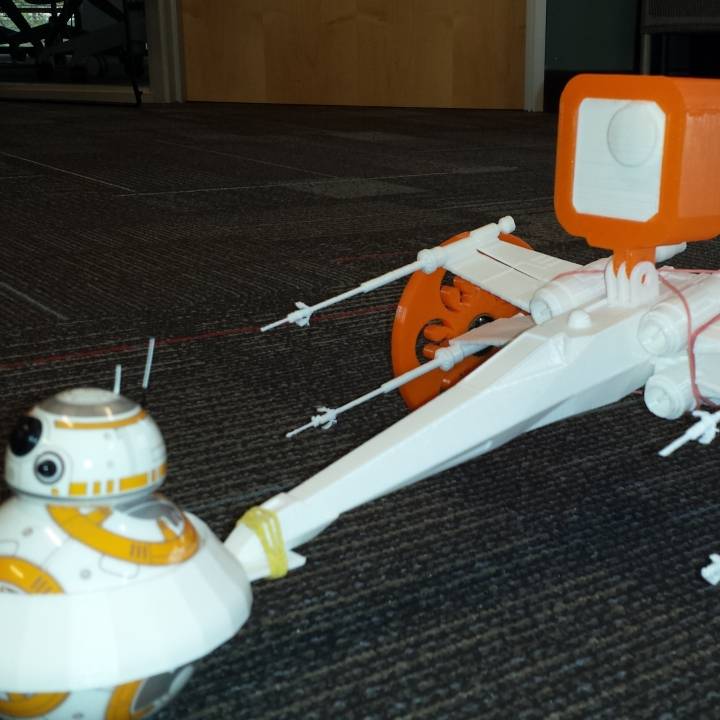 esfero bb 8 x wing mokacam montar artilugio electrónica guerra Galaxias rebelalliance mokacammount 3D print model - Mito3D