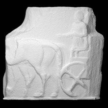 parthenon frieze north xxviii 73-74 scan block chariot charioteer slab horsemen 3d print model - Mito3D