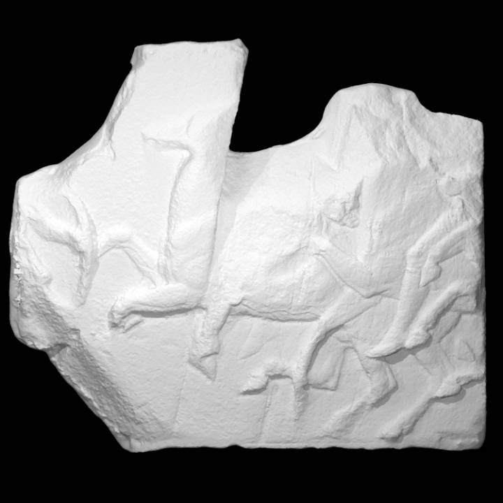 parthenon frieze north xxix 75-76 scan block chariot charioteer slab horsemen 3D print model - Mito3D
