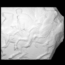 parthenon frieze north xxxvii 100-101-102 scan block chariot charioteer slab horsemen 3d print model - Mito3D
