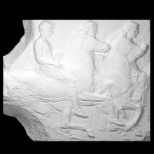 parthenon frieze south 26-28 scan block chariot charioteer slab horsemen 3d print model - Mito3D