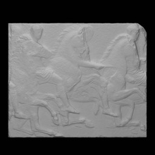 parthenon frieze south xi 29-31 scan block chariot charioteer slab horsemen 3d print model - Mito3D