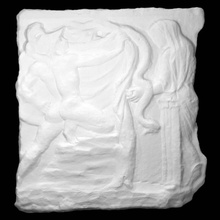 fragments sarcophagus myth jason medea scene dextrarum iunctio scan tomb wedding relief gravestone fragment 3d print model - Mito3D