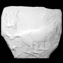 parthenon frieze south xxxi 78-79 scan block chariot charioteer slab horsemen 3d print model - Mito3D