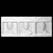 funerario estela escanear escultura mármol trío 3d print model - Mito3D