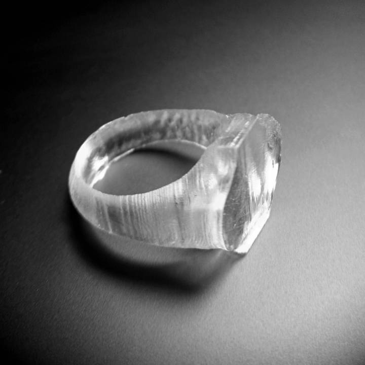 courbée octogone bague bijoux géométrique 3D print model - Mito3D