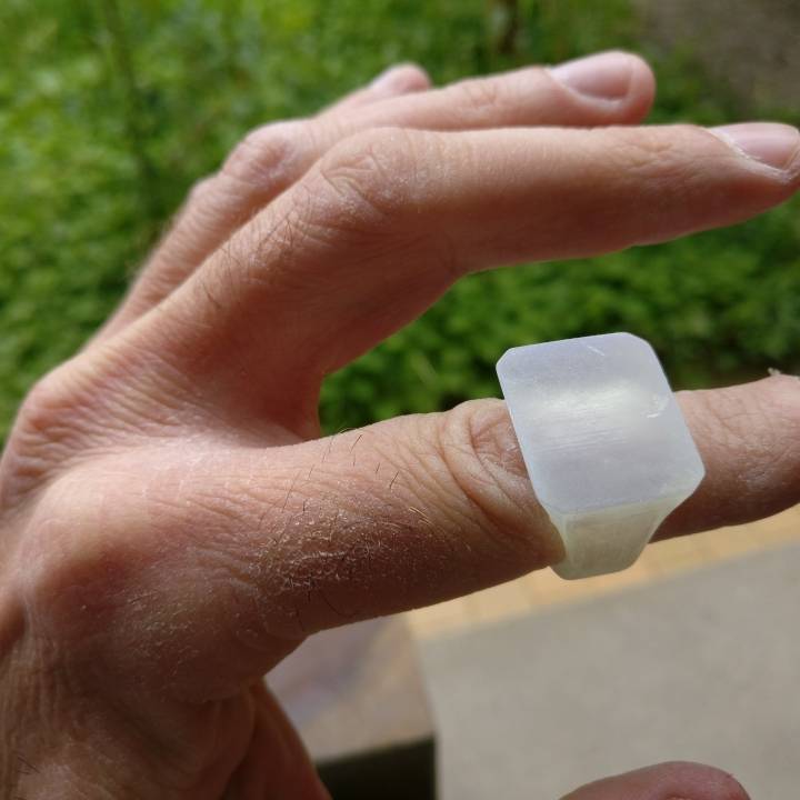 octágono rectángulo anillo joyería geométrico 3D print model - Mito3D