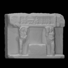 funerary relief sella curulis scan family 3d print model - Mito3D