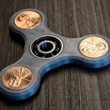 penny fileur jouets Jeux agiter Fidget spinner bureau avecfusion360 Pennyspinner 3d print model - Mito3D