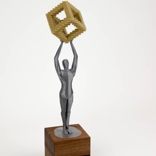 3dpi premio entrada jardín 3d cubo figura estatua trofeo Impresión 3d print model - Mito3D