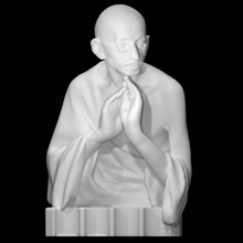 mahatma Gandhi escanear hombre medio cuerpo 3d print model - Mito3D