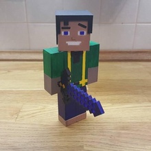 Steve Minecraft pele ventilador arte brinquedos conectores 3d print model - Mito3D