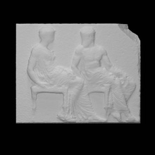 Partenone fregio est 36 37 scansione uomo Zeus bloccare stoffa veste lastra hephaistos 3d print model - Mito3D