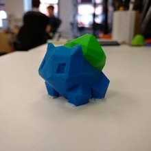 Farbe Low Poly Bulbasaur Ventilator Kunst Pokémon Quad verdreifachen poly Mehrfarbig Multifilament Mehrfarben 3d print model - Mito3D