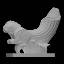 leão grifo chifrudo vaso Varredura chifre 3d print model - Mito3D