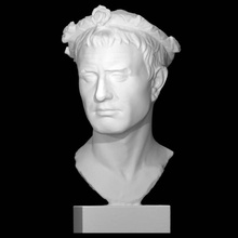 man wearing wreath scan flower bust head music roman 3dprint noble 3dscan culturalheritage 3d print model - Mito3D