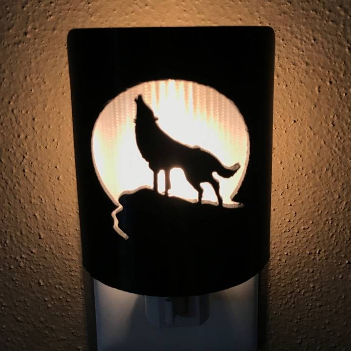 wolf nightlight & garden 3D print model - Mito3D