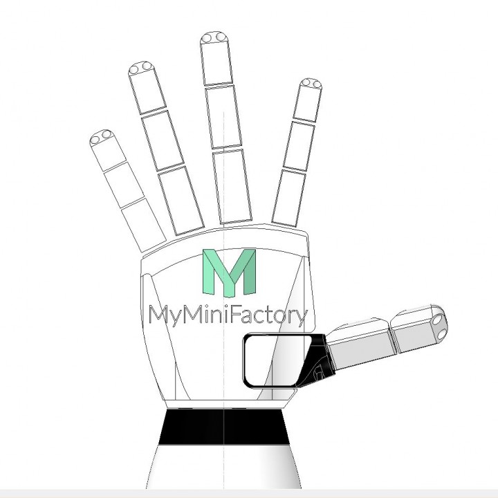 humanoïde robotique main gadgets électronique robot servo bras 3D print model - Mito3D