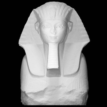 head shoulders sphinx hatshepsut scan bust sculpture granite hastephsut egypytian 3d print model - Mito3D