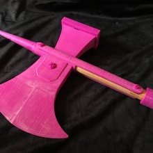 honra poleaxe adereços cosplay medieval suporte 3d print model - Mito3D