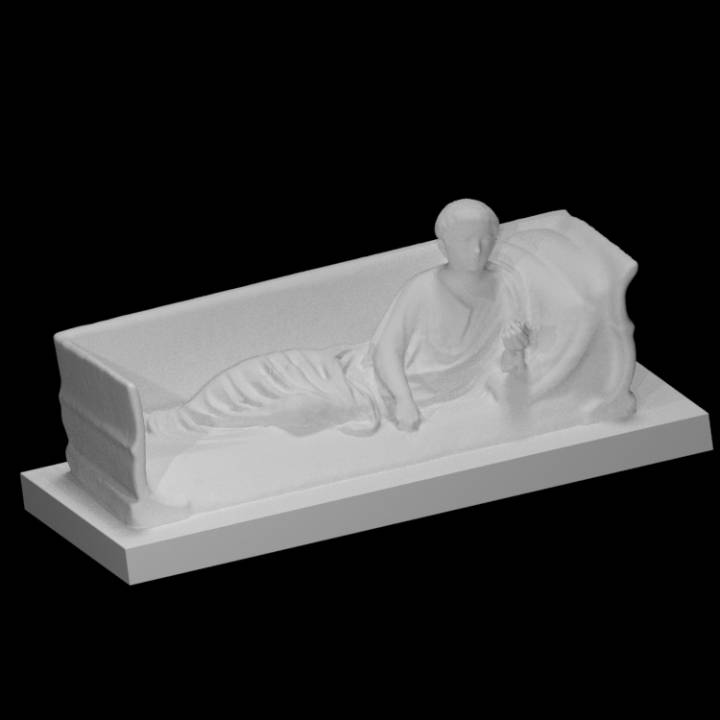 funerary altar claudia ianuaria scan girl relief cemetery 3D print model - Mito3D