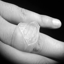 Super homen anel jóias Admirador arte 3d print model - Mito3D