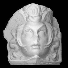 acroterium corner stone scan portrait woman 3d print model - Mito3D