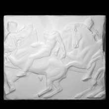 parthenon frieze north xli 112-113-114 scan man horse block slab horsemen procession 3d print model - Mito3D